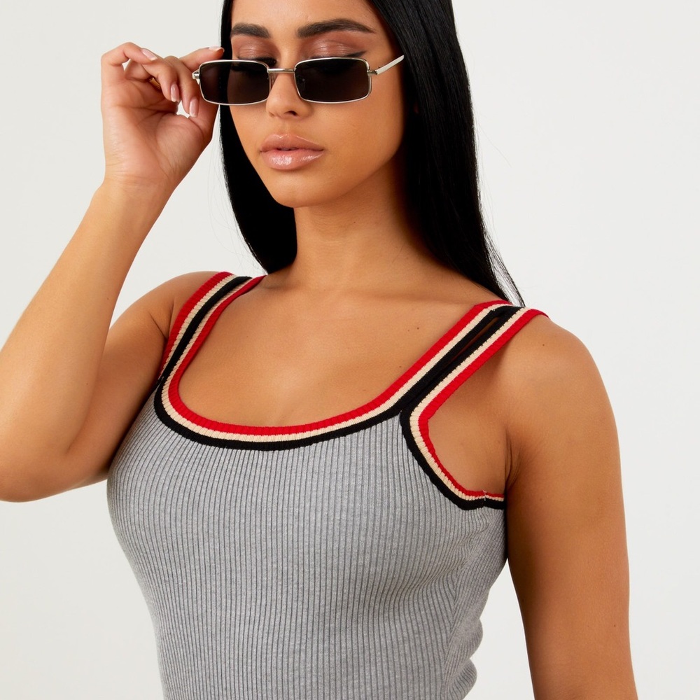 Rainbow Trim Knit Bodysuit